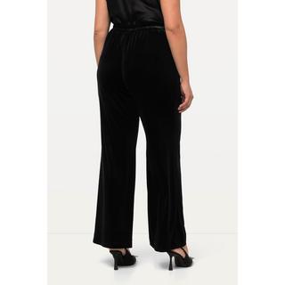 Ulla Popken  Pantalon de tailleur en velours, coupe évasée, ceinture confortable 