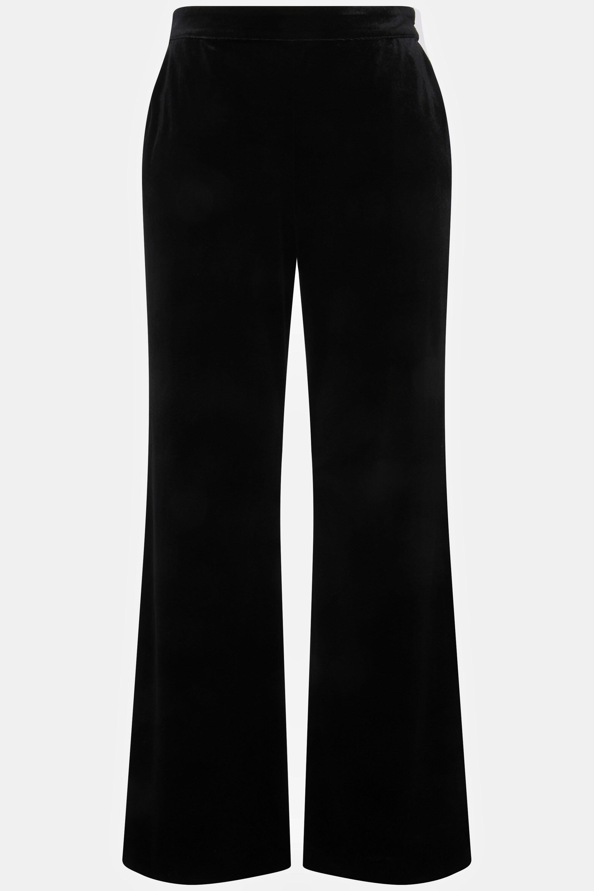 Ulla Popken  Pantalon de tailleur en velours, coupe évasée, ceinture confortable 