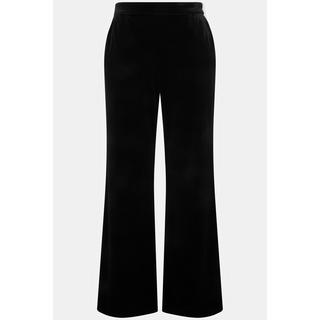 Ulla Popken  Pantalon de tailleur en velours, coupe évasée, ceinture confortable 