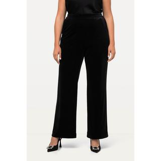 Ulla Popken  Pantalon de tailleur en velours, coupe évasée, ceinture confortable 