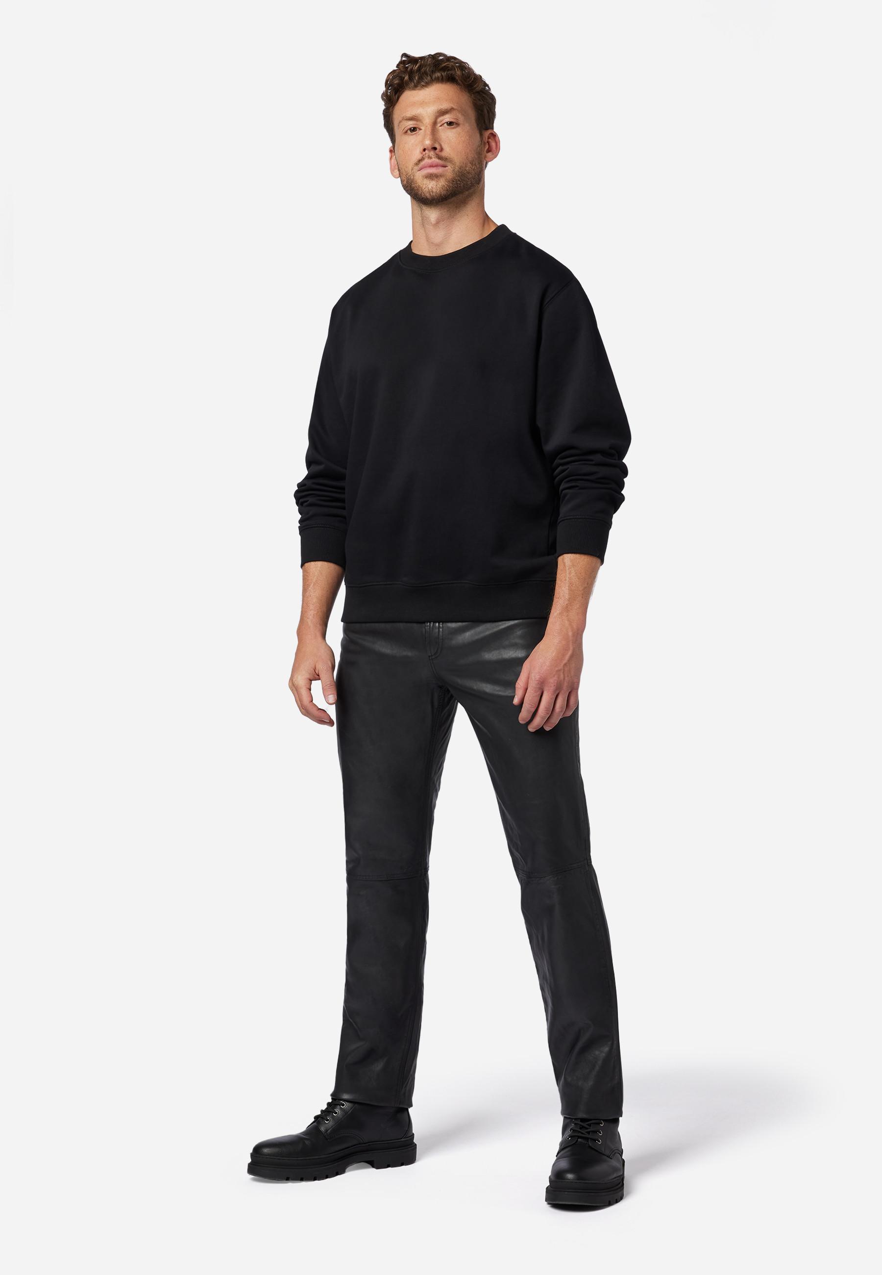 RICANO  Pantalon en cuir pour homme, Trant Pant, jeans en cuir à cinq poches en cuir d'agneau lavé. 