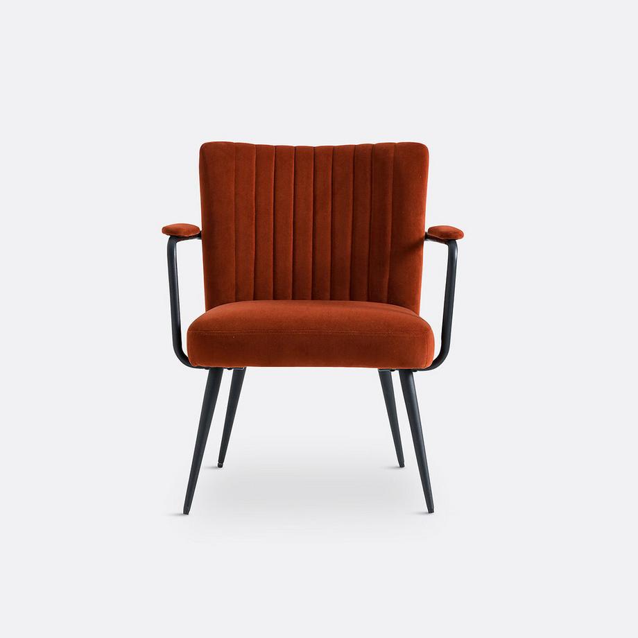 La Redoute Intérieurs Fauteuil vintage velours avec accoudoirs  