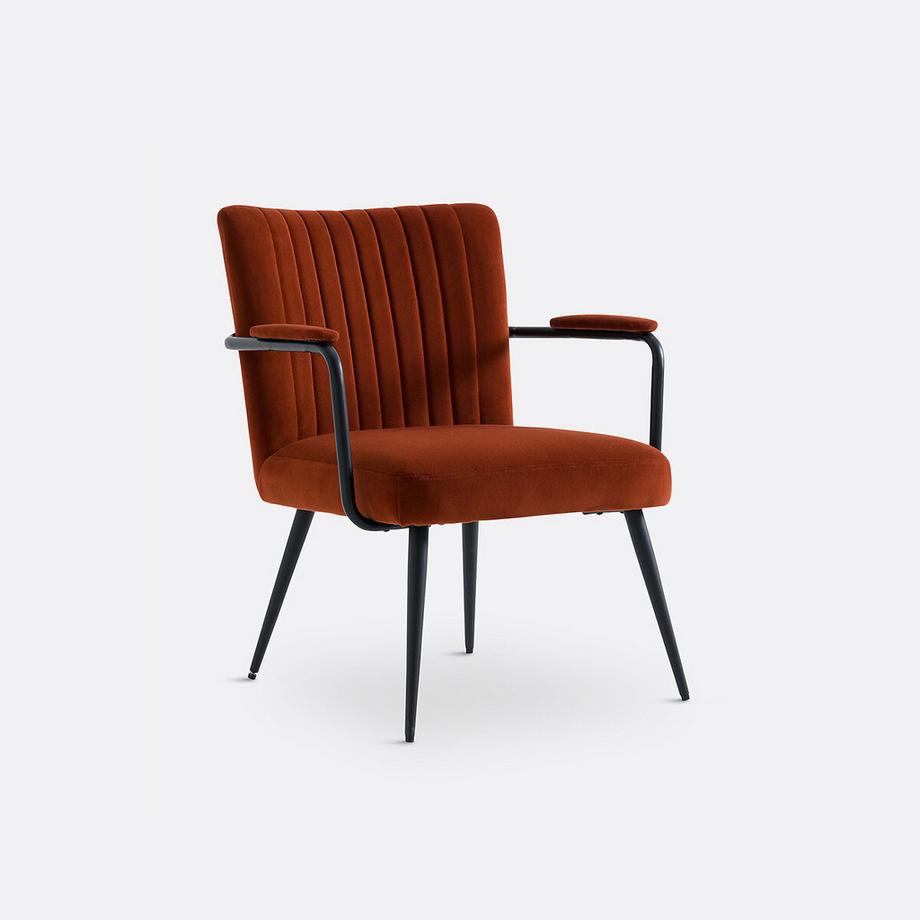 La Redoute Intérieurs Fauteuil vintage velours avec accoudoirs  