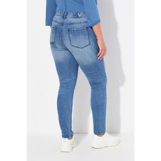 Ulla Popken  Jean Sarah à effet moucheté, jambe étroite et tissu stretch 