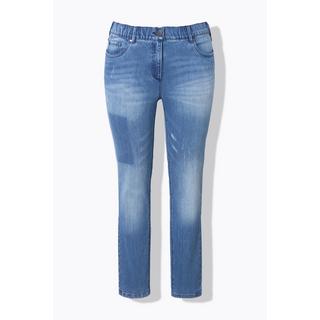 Ulla Popken  Jean Sarah à effet moucheté, jambe étroite et tissu stretch 