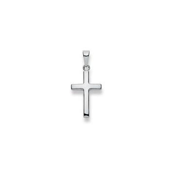 Pendentif croix en or blanc 750, 26x12mm