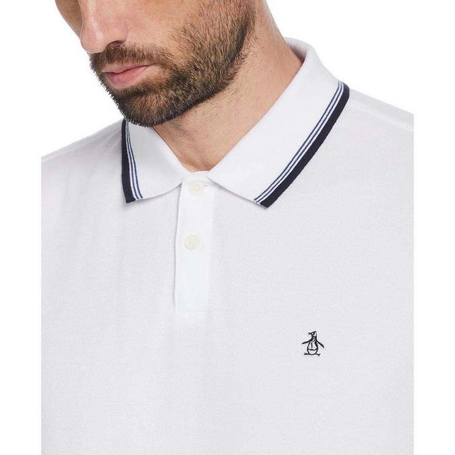 Original Penguin Polo a Righe a Contrasto  