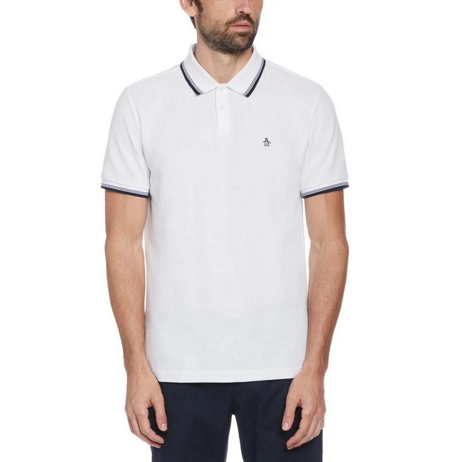 Original Penguin Polo a Righe a Contrasto  