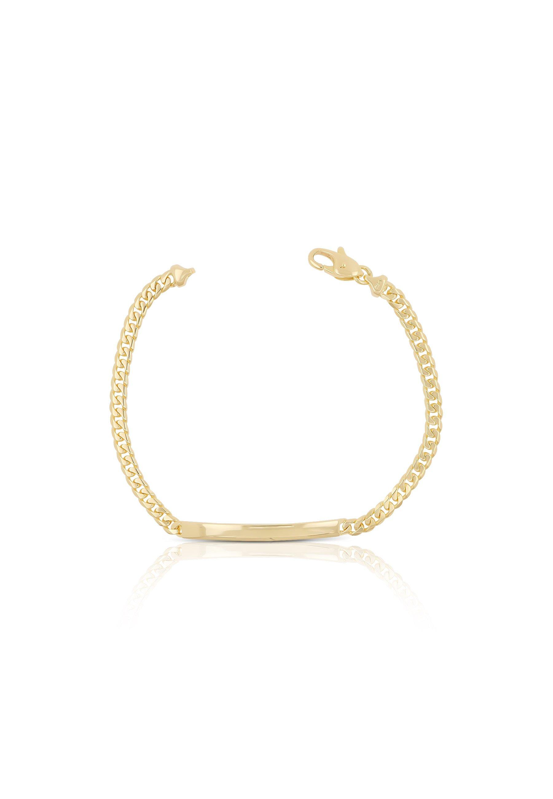 Image of Id-armband Panzer Gelbgold 750, 19cm, 4mm Damen Gelbgold 19cm