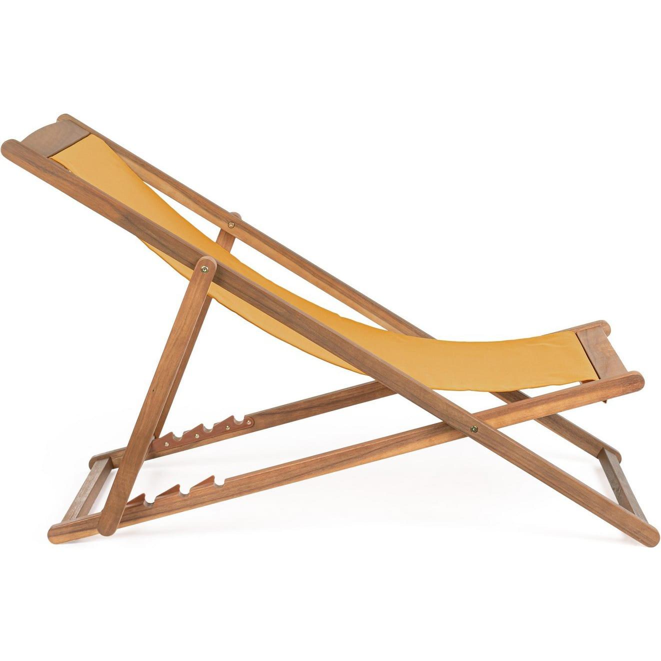 mutoni Chaises longues de jardin Noemi bois d'acacia moutarde  