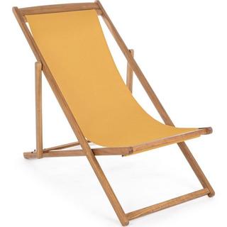 mutoni Chaises longues de jardin Noemi bois d'acacia moutarde  