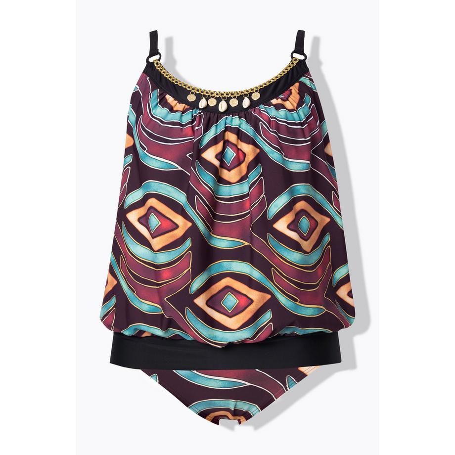 Ulla Popken Tankini Coppe Morbide Spalline Regolabili Riciclato  