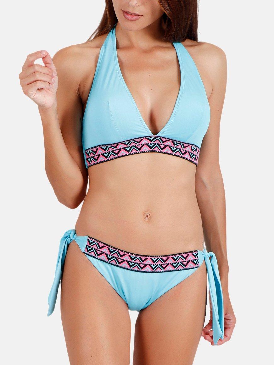 Image of Admas 2-teiliges Triangel-Bikini-Set rückenfrei Embroidery Beach - 38