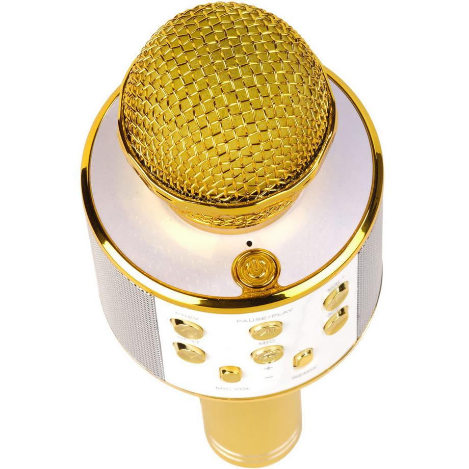 DENVER  Microfono karaoke Bluetooth con altoparlante integrato. Oro 