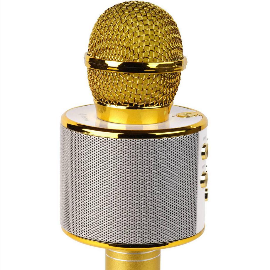 DENVER  Microfono karaoke Bluetooth con altoparlante integrato. Oro 