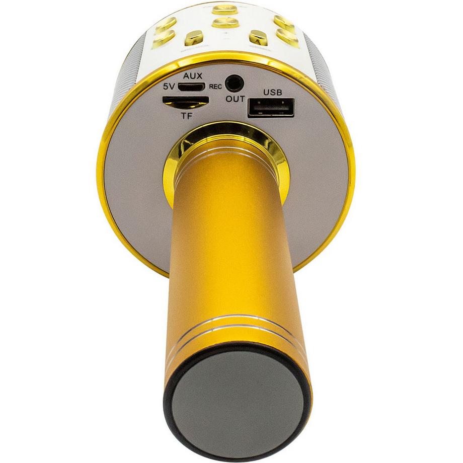 DENVER  Microfono karaoke Bluetooth con altoparlante integrato. Oro 