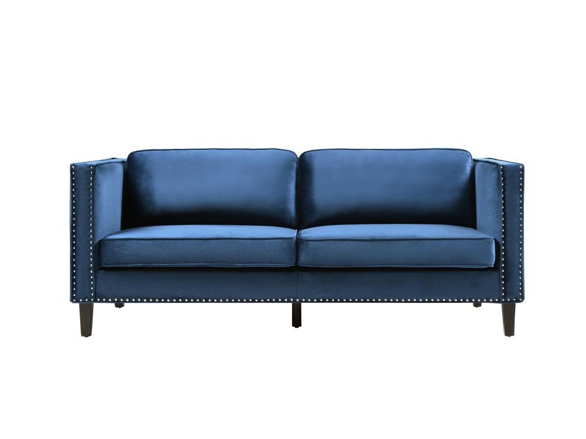 Image of Sofa 3-Sitzer - Samt - Blau - MASULI Sofa 3-Sitzer - Samt - Blau - MASULI