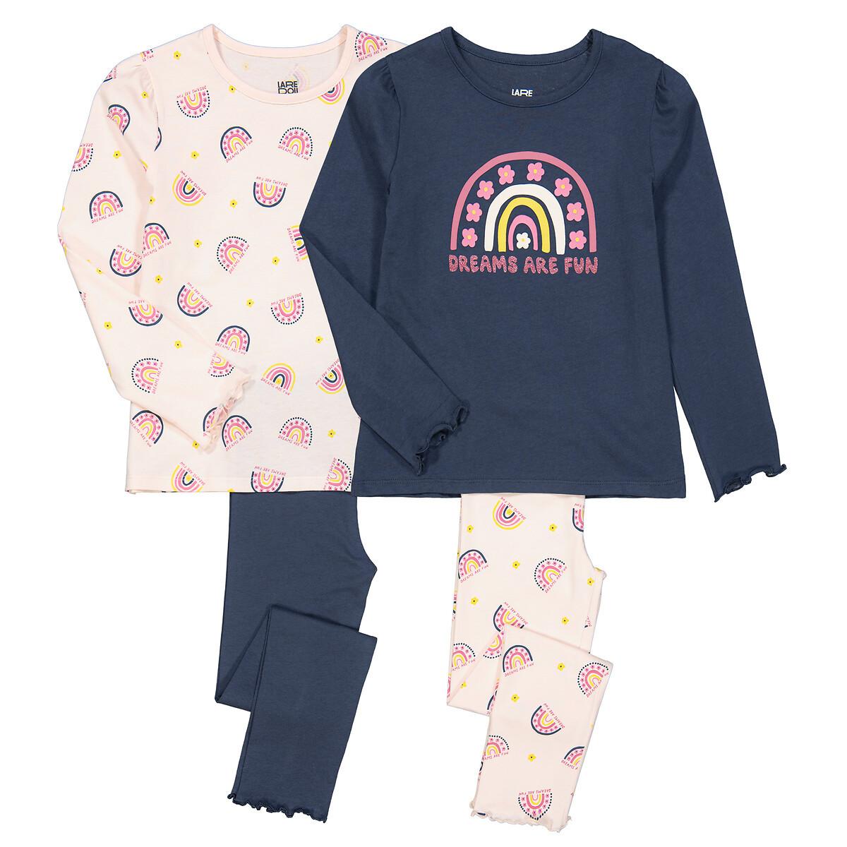 Image of 2er-pack Pyjamas Mit Regenbögen Mädchen Blau 5-6A