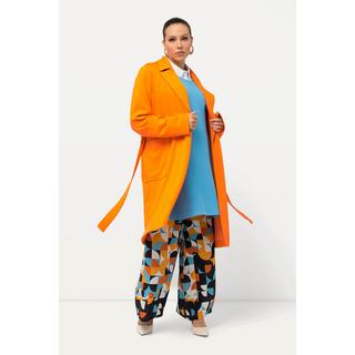 Ulla Popken  Jersey-Trenchcoat, Reverskragen, Bindegürtel, Raglan-Langarm 