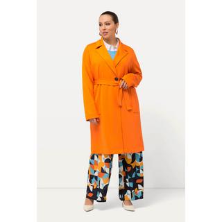 Ulla Popken  Jersey-Trenchcoat, Reverskragen, Bindegürtel, Raglan-Langarm 