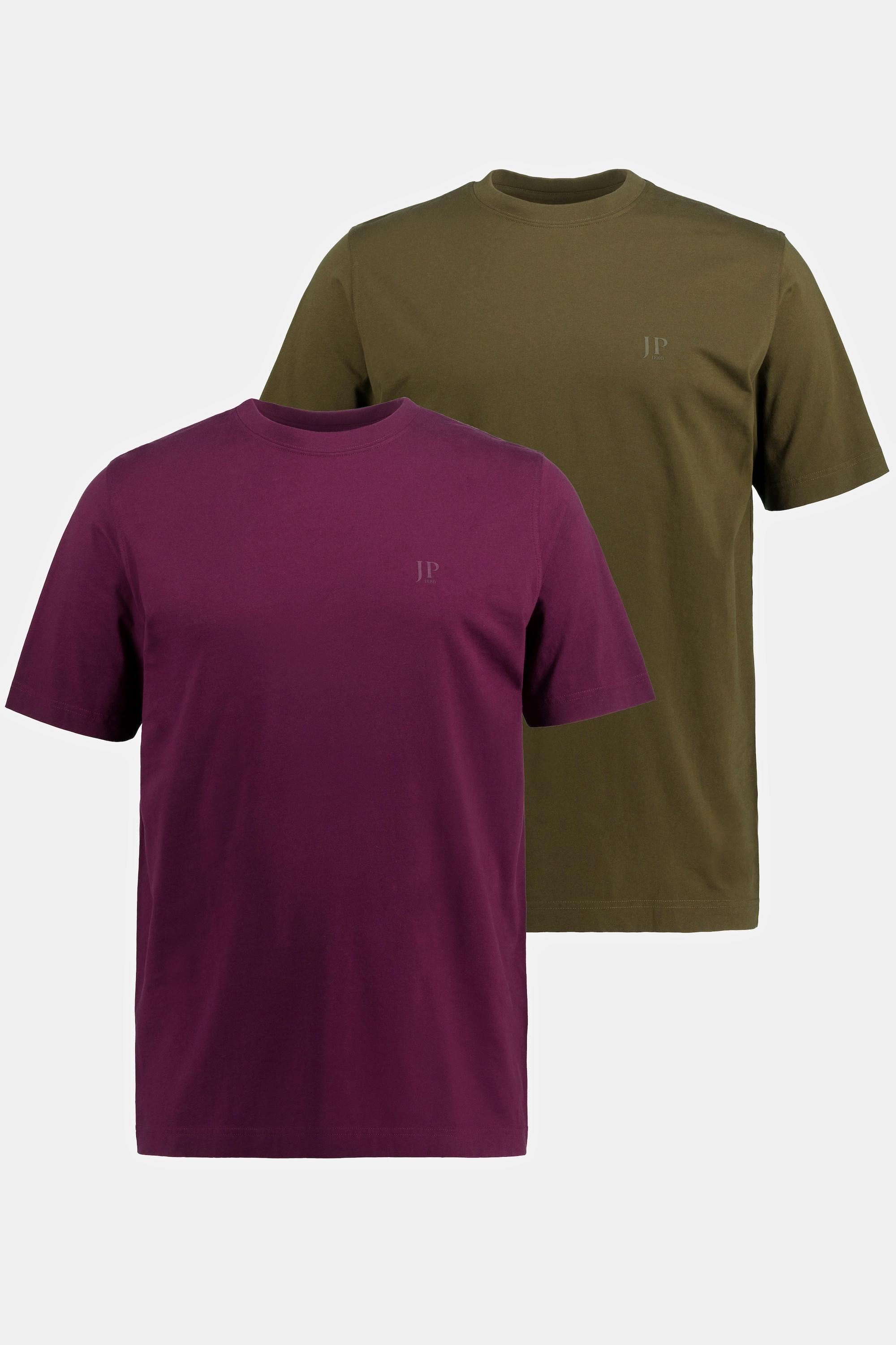 JP1880  T-shirt basic in confezione doppia con scollo a girocollo, disponibili fino alla tg. 8XL 