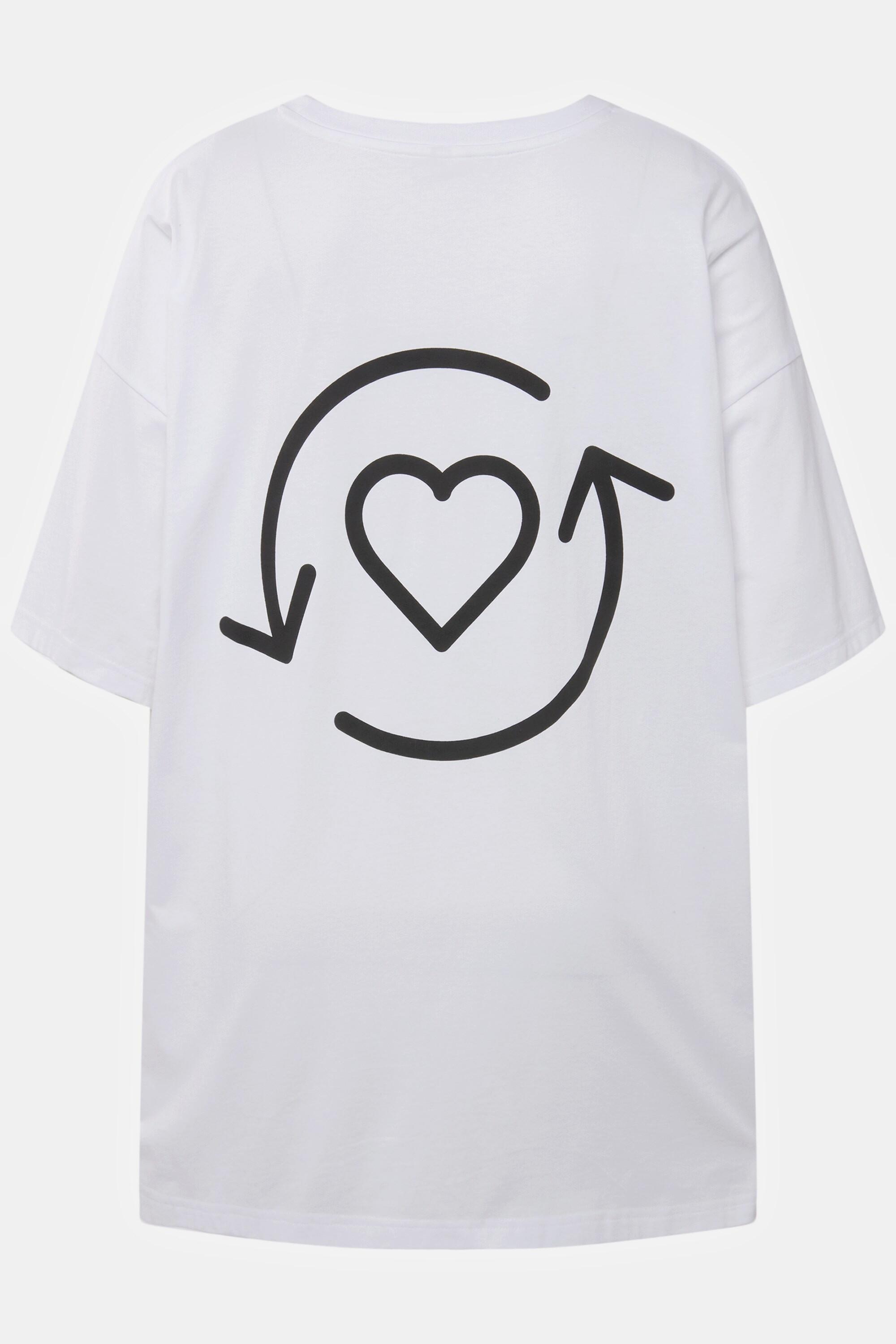 Studio Untold  T-shirt unisex dal taglio oversize con cuore sul retro, scollo a girocollo e mezze maniche 