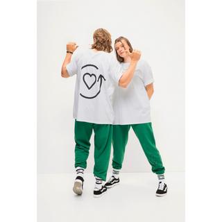 Studio Untold  T-shirt unisex dal taglio oversize con cuore sul retro, scollo a girocollo e mezze maniche 