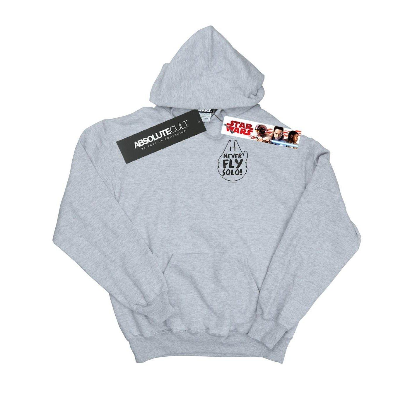 Image of Never Fly Solo Kapuzenpullover Damen Grau XXL