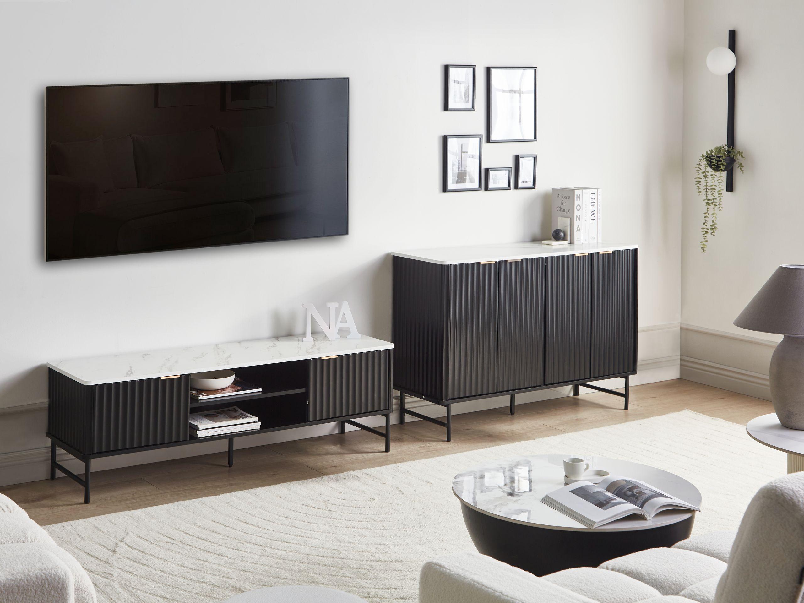 Beliani Schrank aus MDF-Platte Modern GLASTONBURY  