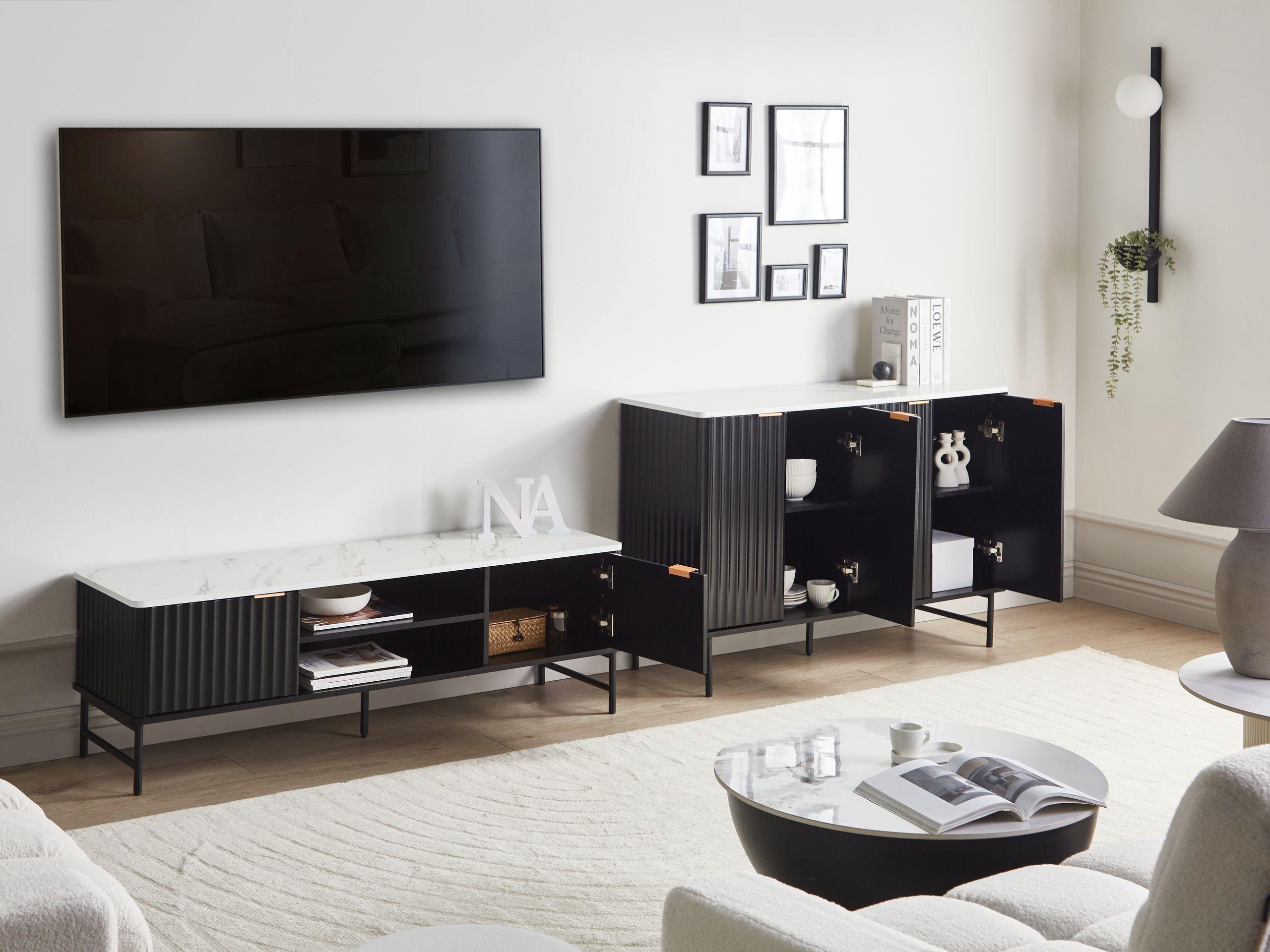 Beliani Schrank aus MDF-Platte Modern GLASTONBURY  