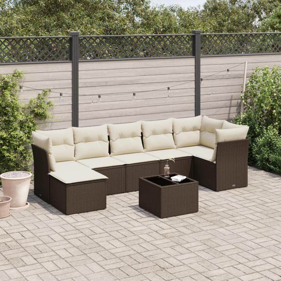 VidaXL set divano da giardino Polirattan  