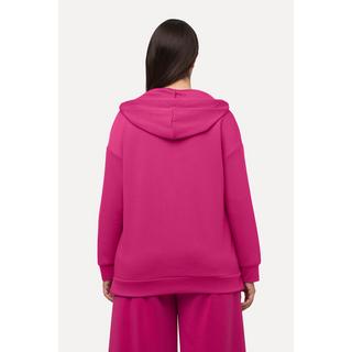 Ulla Popken  Sweat-shirt à capuche oversize à manches longues et col en V 