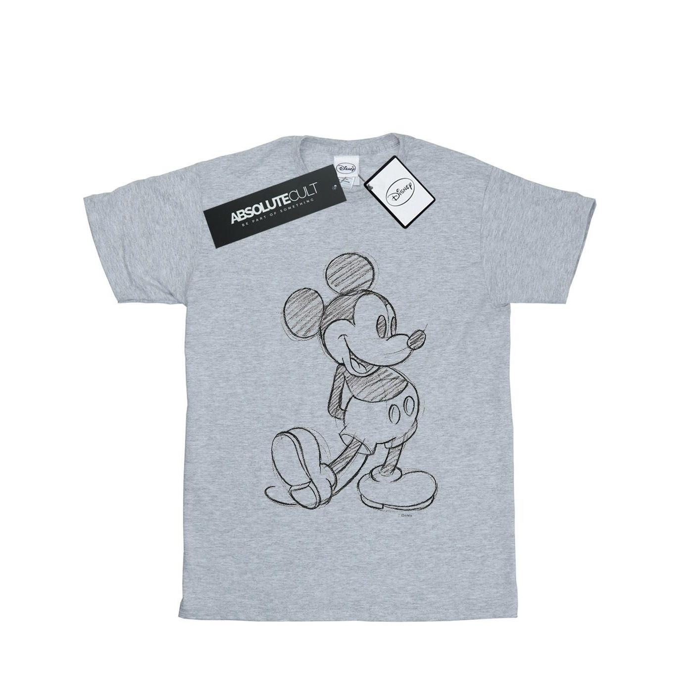 Image of Mickey Mouse Sketch Kick Tshirt Unisex Grau 140/146