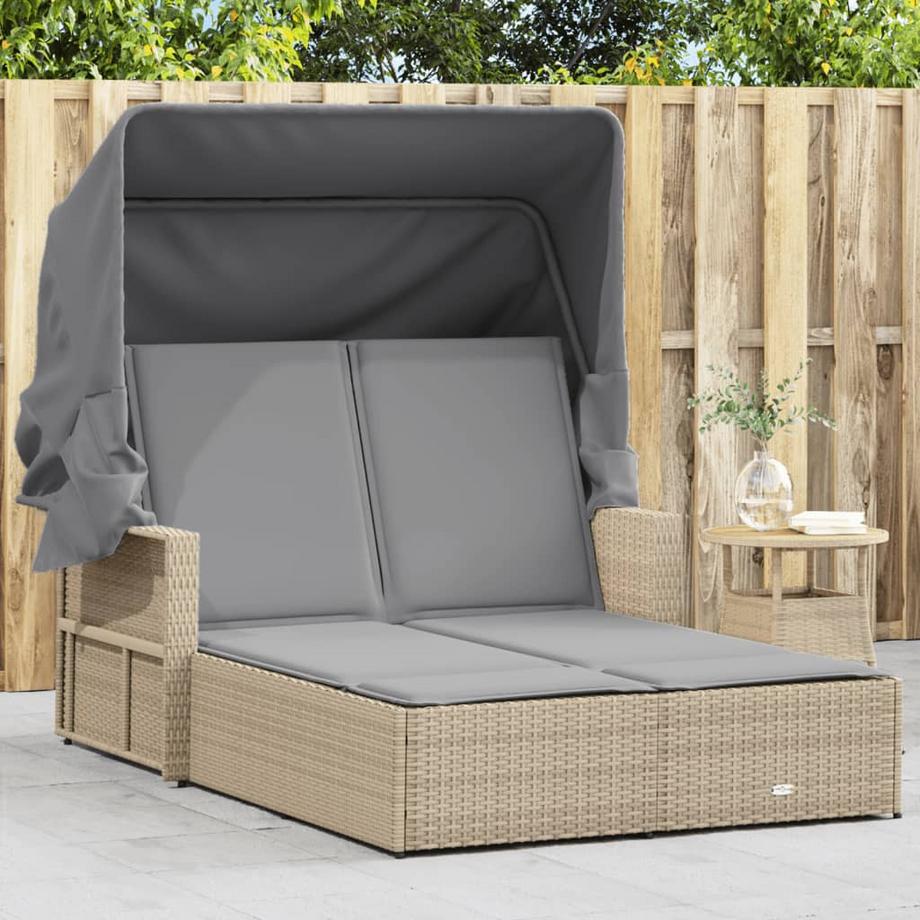 VidaXL Doppel-sonnenliege poly-rattan  