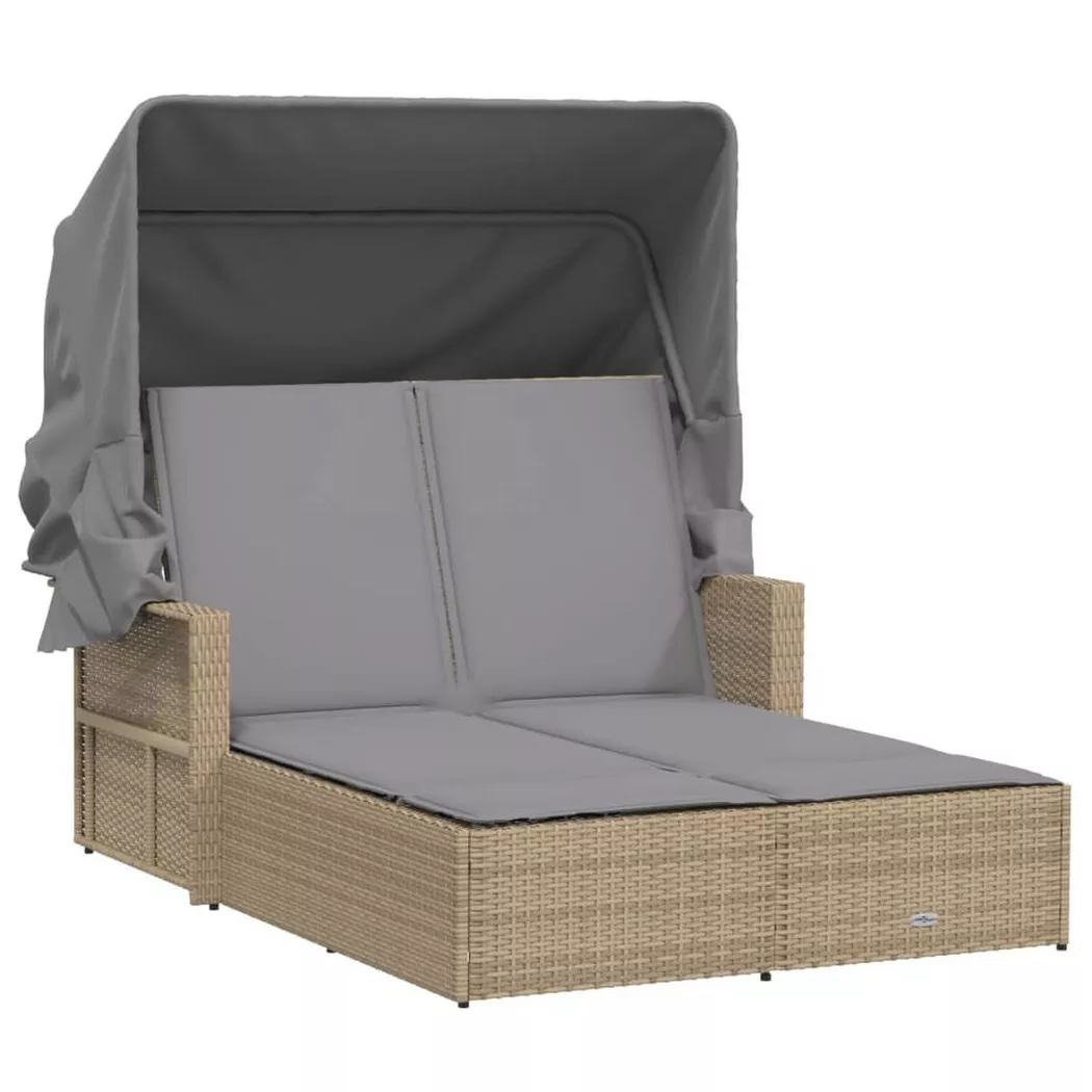 VidaXL - Doppel-sonnenliege poly-rattan, One Size, Beige