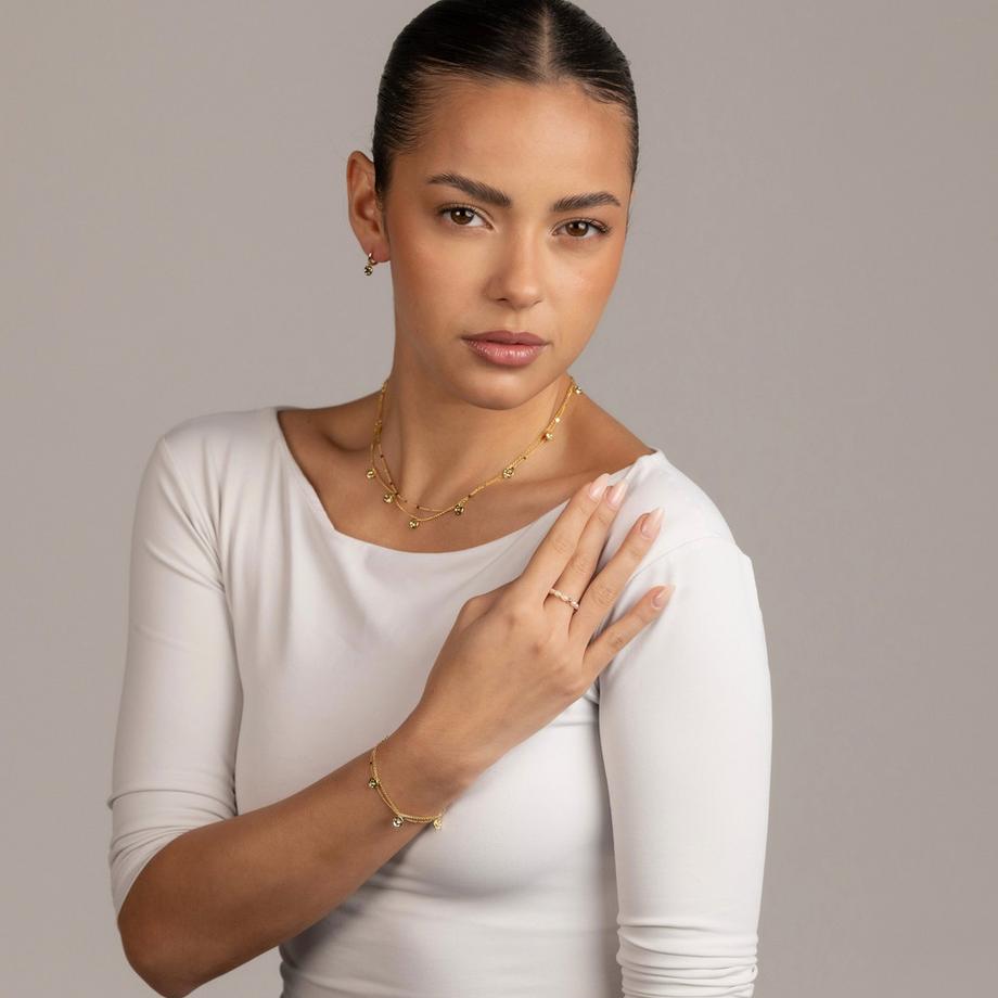 Balibay  Helin - Bracelet en argent sterling 925 pur, plaqué or 14 carats 