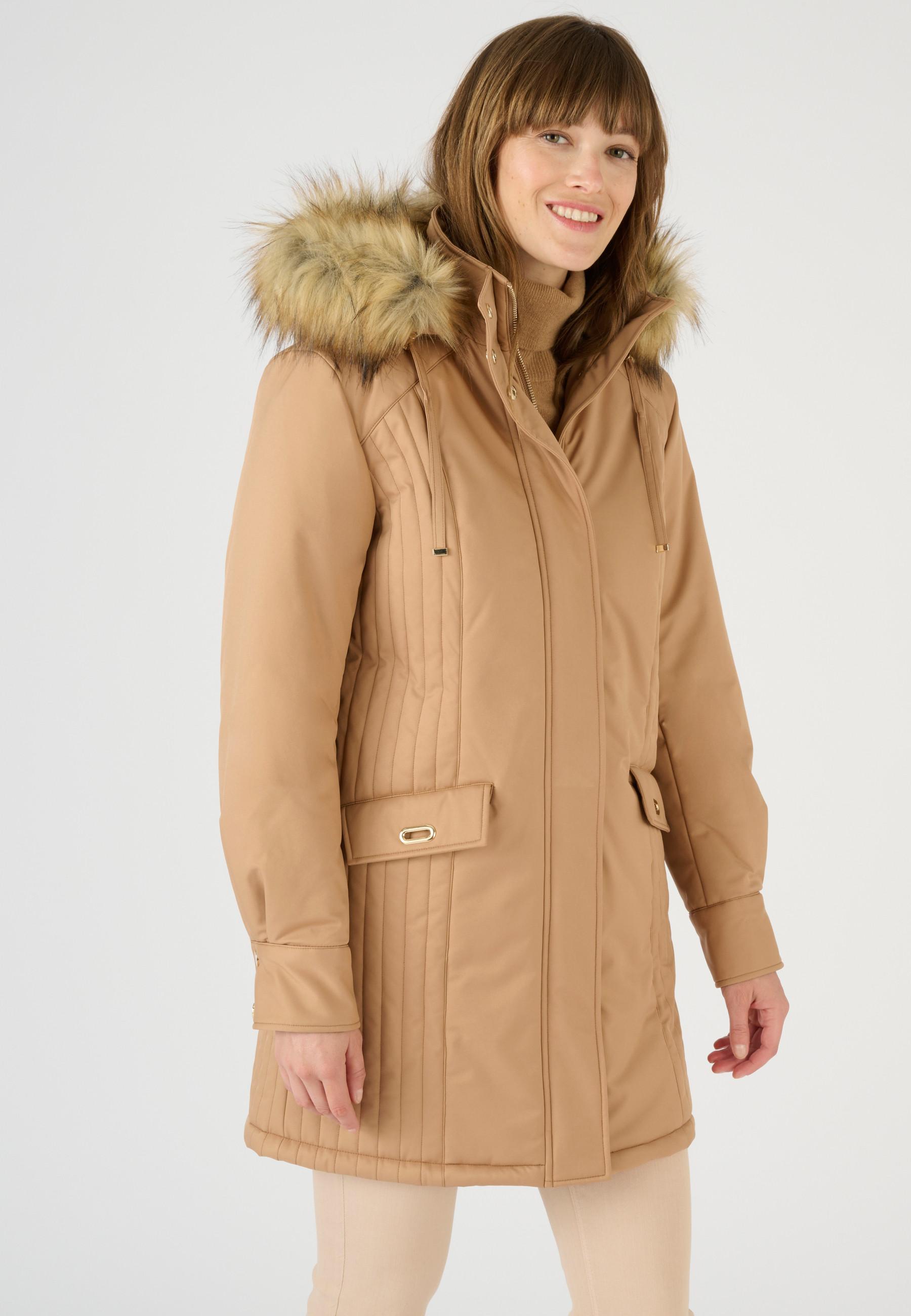 Image of Parka Mit Modischer Steppung, Thermolactyl. Damen Braun 46-48