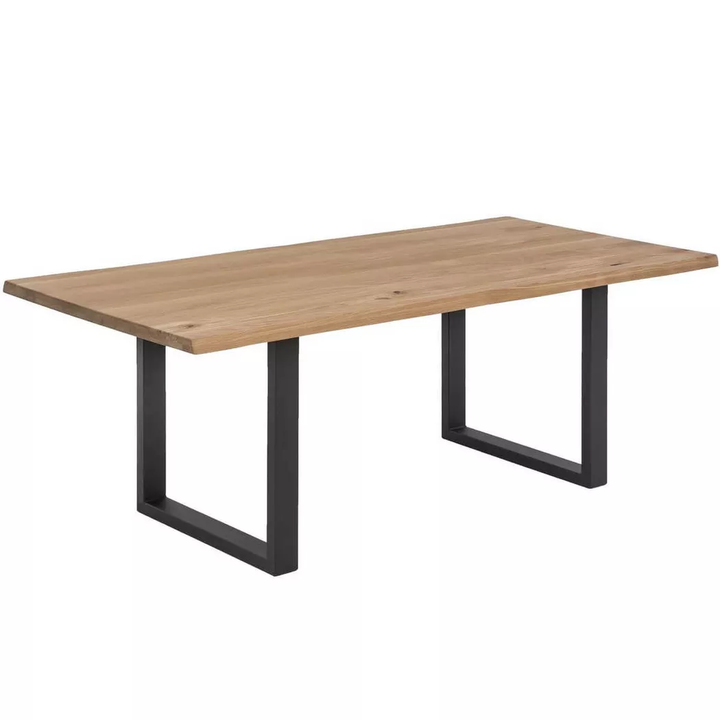 mutoni - Table de salle à manger Unikat chêne sauvage noir 140x80, One Size