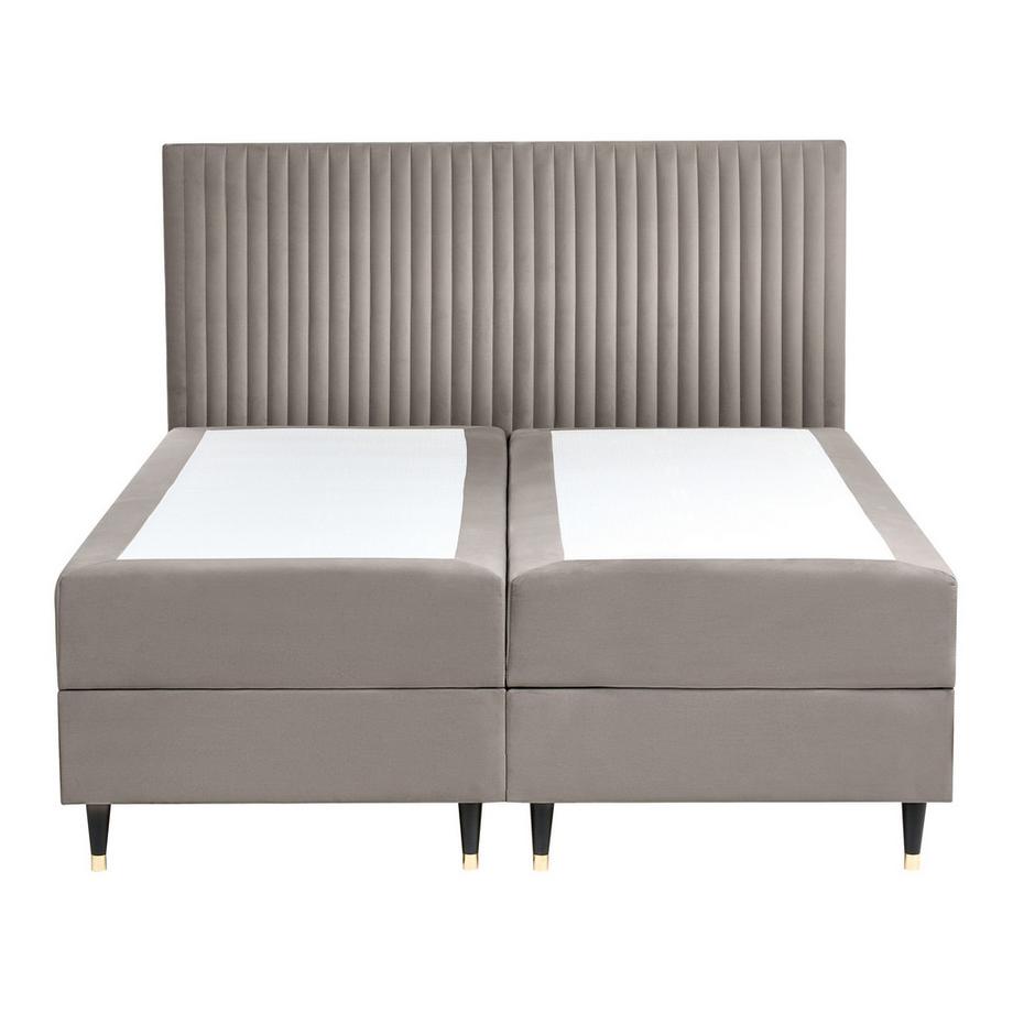 Beliani Lit boxspring avec rangement en Velours Scandinave DAME  