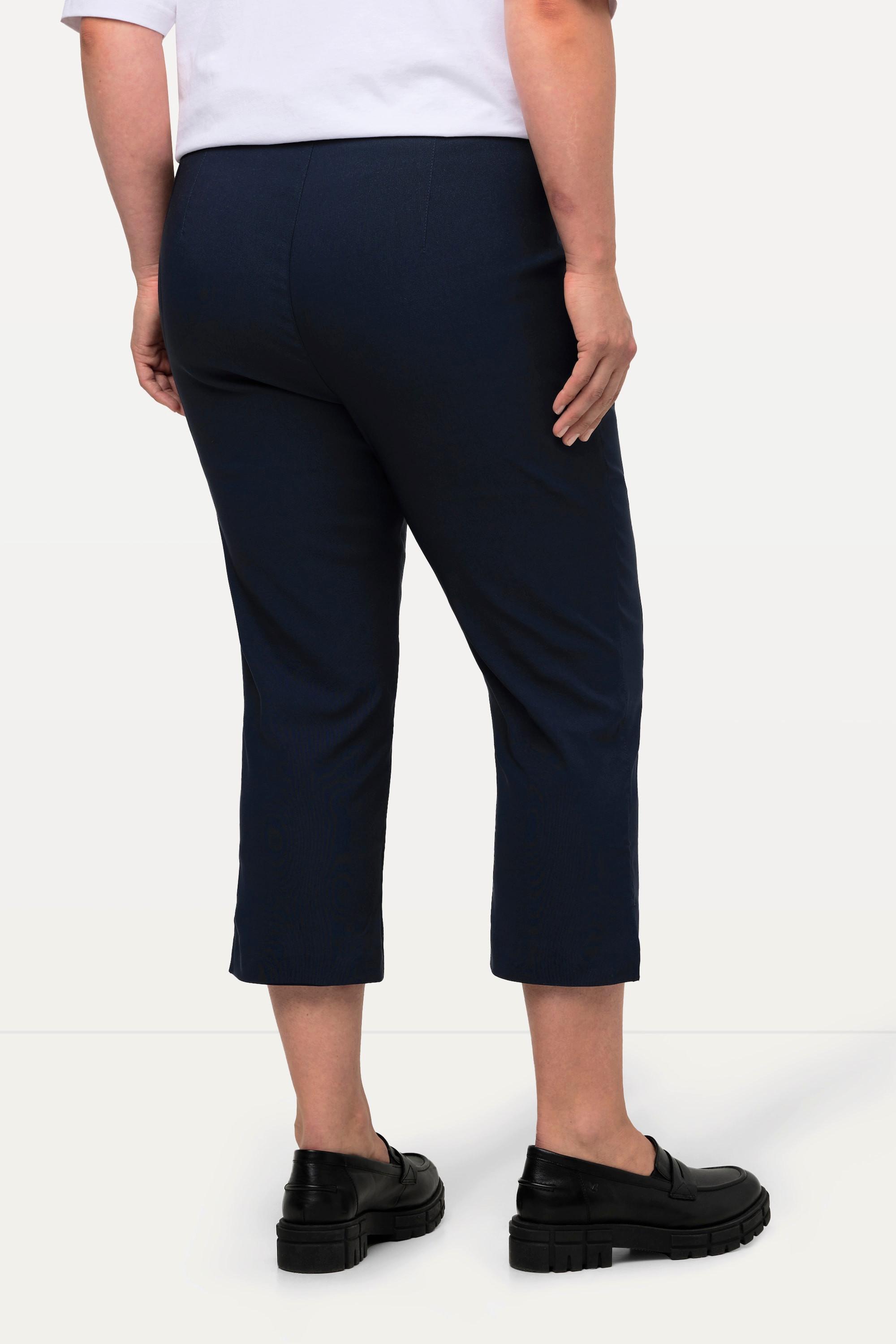 Ulla Popken  Pantalon en bengaline stretch, longueur 3/4 et taille élastique 