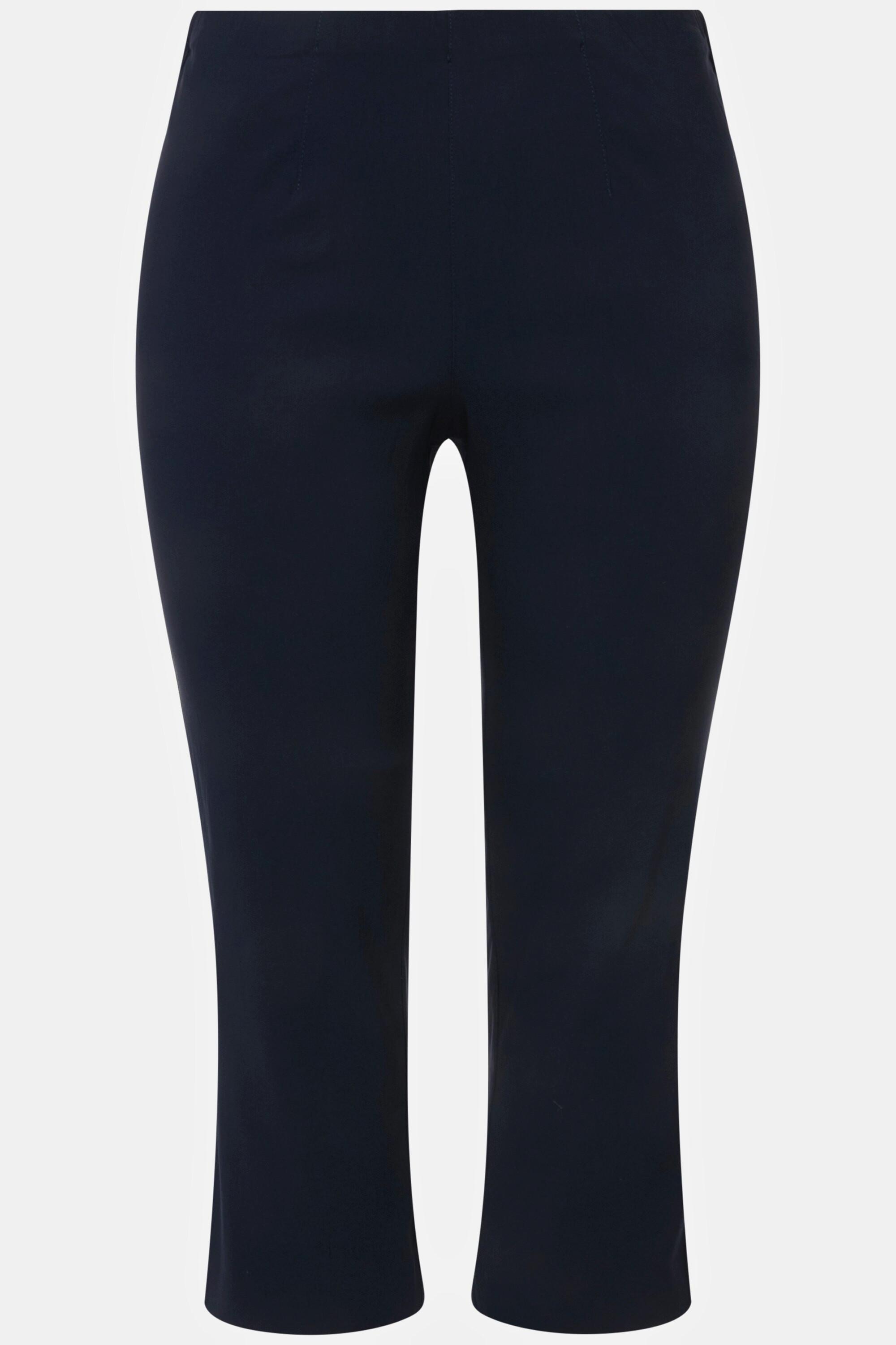 Ulla Popken  Pantalon en bengaline stretch, longueur 3/4 et taille élastique 