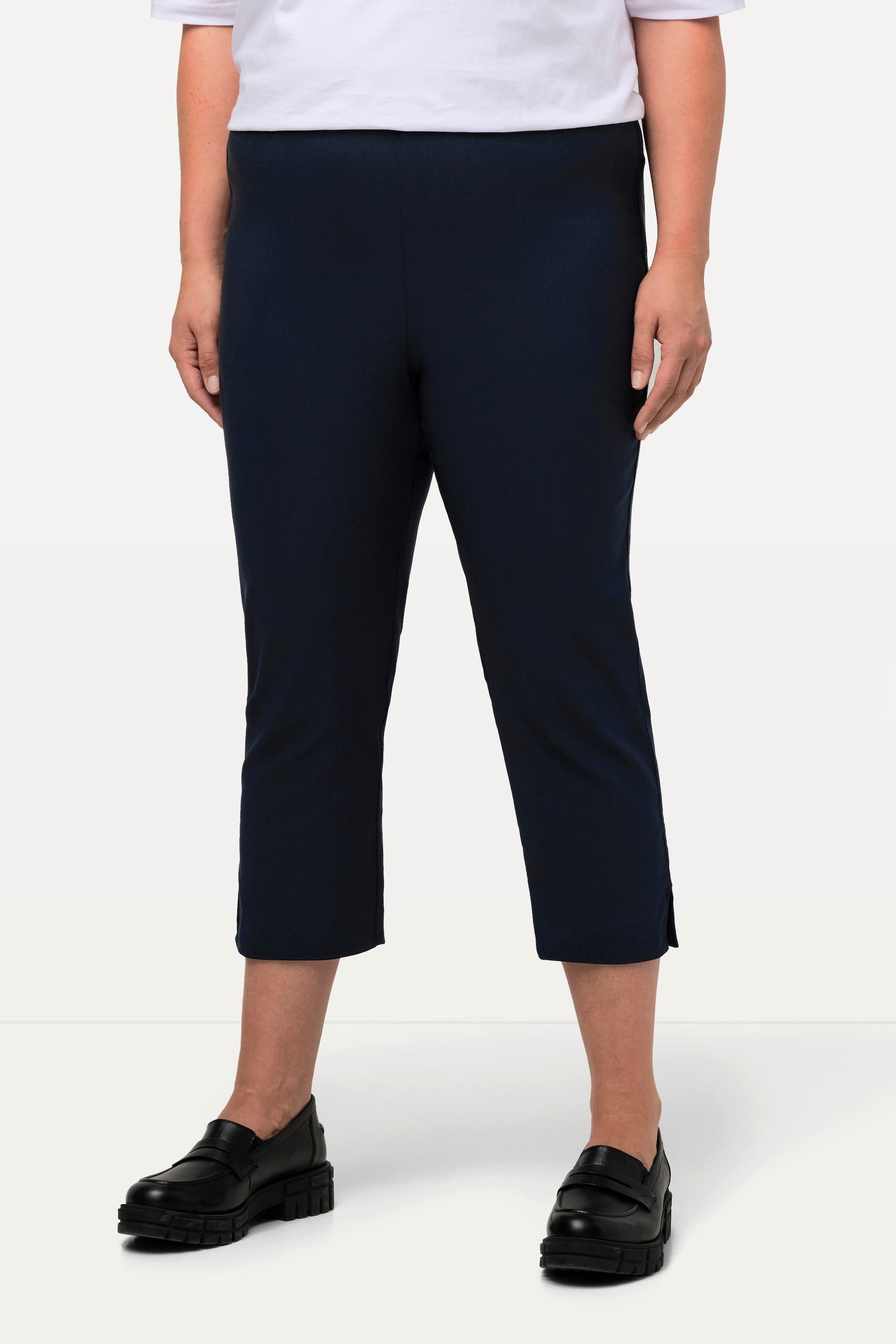 Ulla Popken  Pantalon en bengaline stretch, longueur 3/4 et taille élastique 