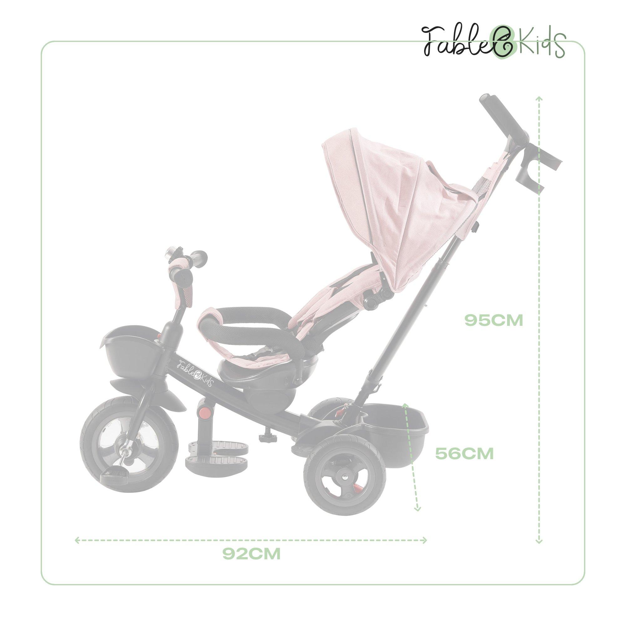 FableKids  Dreirad 5in1 Kinderdreirad Kinder Lenkstange Fahrrad Baby Kinderwagen 