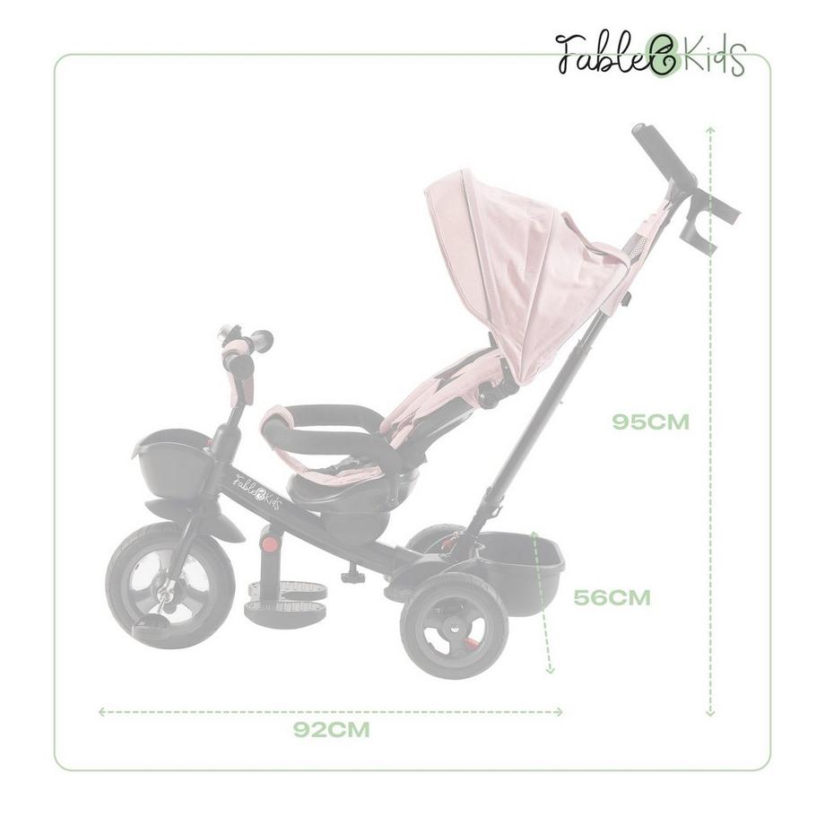 FableKids  Triciclo 5in1 Triciclo per Bambini Carrozzina Bicicletta Manubrio 