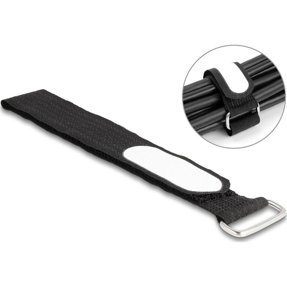 DeLock  Klettkabelbinder Schwarz 305 mm x 25 mm 5 Stück 