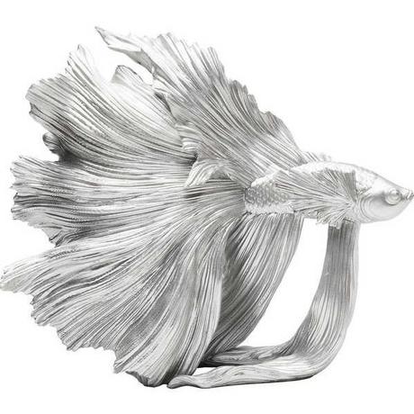 KARE Design Deko Objekt Betta Fish Silber Klein  