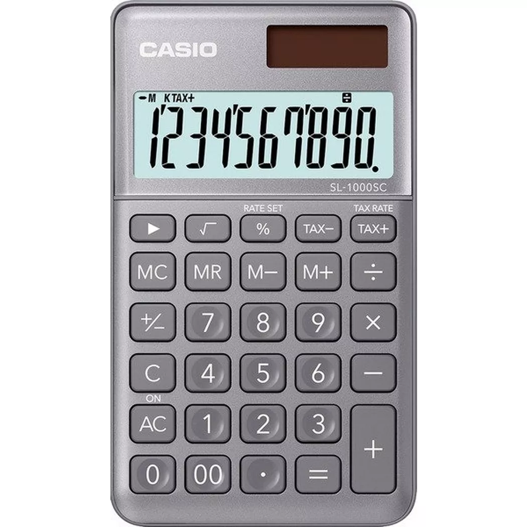 CASIO – Taschenrechner BIC SL1000SCG 10-stellig, Taubengrau