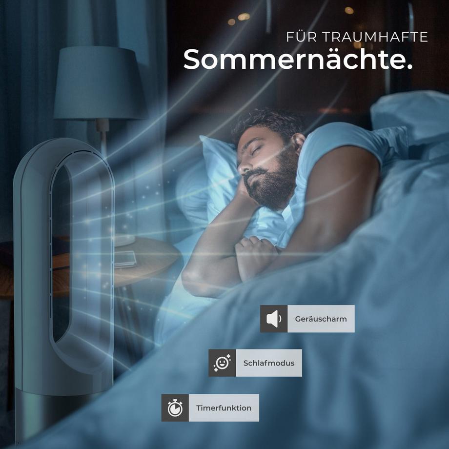 Tectake Ventilateur colonne POLAR 80° d'oscillation et 20 W  