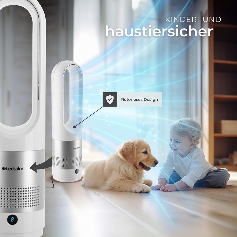 Tectake Ventilateur colonne POLAR 80° d'oscillation et 20 W  