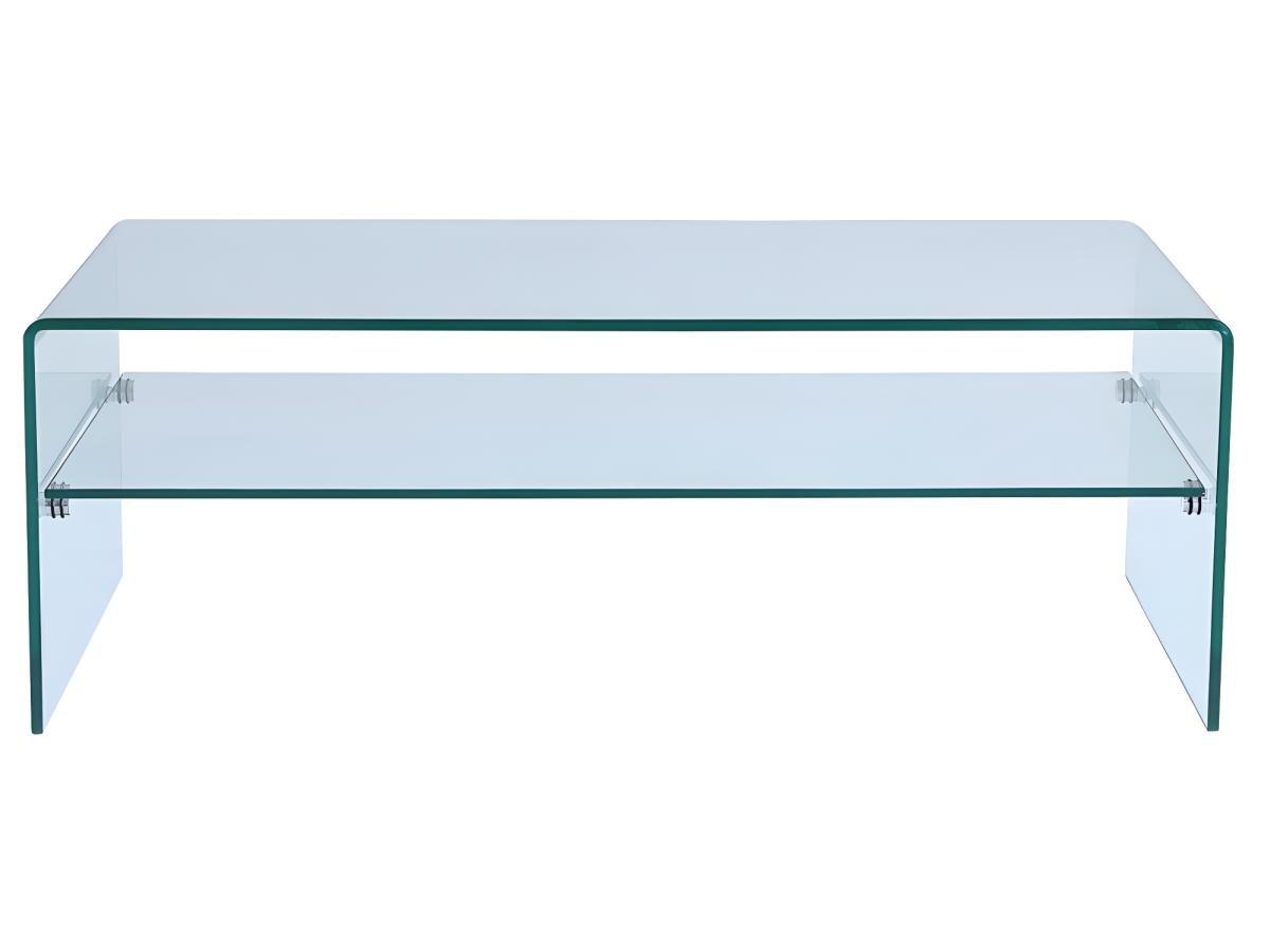 Vente-unique Table basse STILEOS Double plateau Verre trempé  